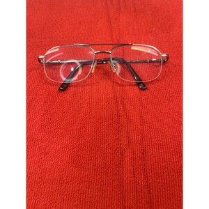 Stetson Zyloware 058 Eyeglass Frame Only XL-19 Mens Silver Half Rim Square 56-18